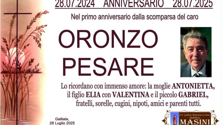 ANNIVERSARIO ORONZO PESARE