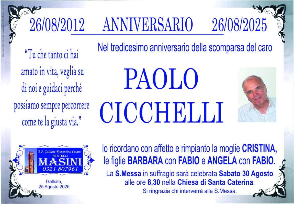 ANNIVERSARIO CICCHELLI PAOLO