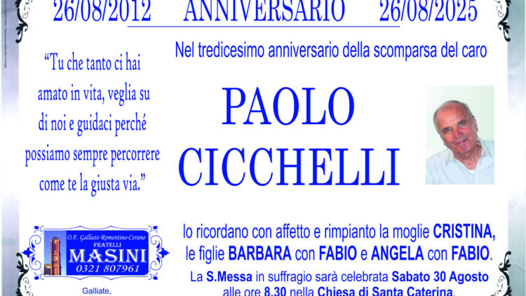 ANNIVERSARIO CICCHELLI PAOLO